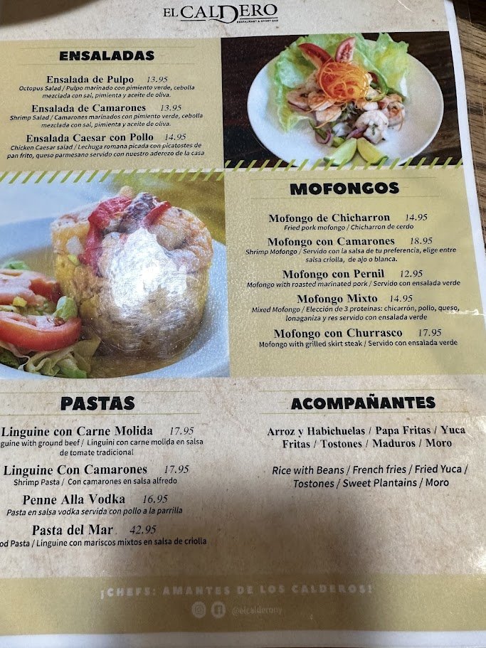 Dominican restaurant interior with simple seating.
